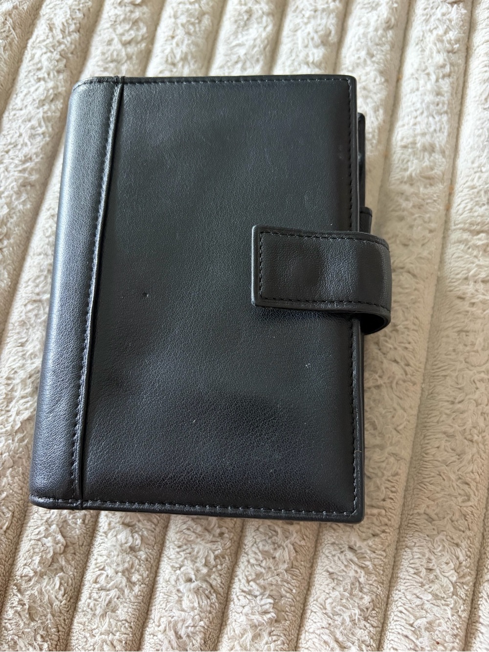 VTG Tumi Black Leather Men's Organizer Planner - Classic Travel Planner